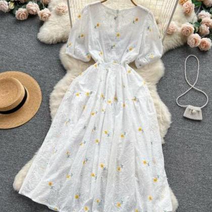Floral Dress Women's Summer French..