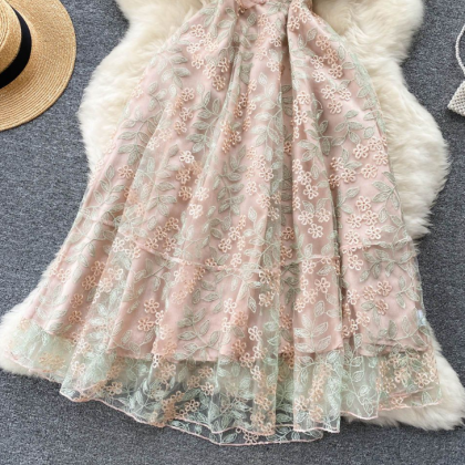 Summer Heavy Industry Embroidery Dress Skirt..