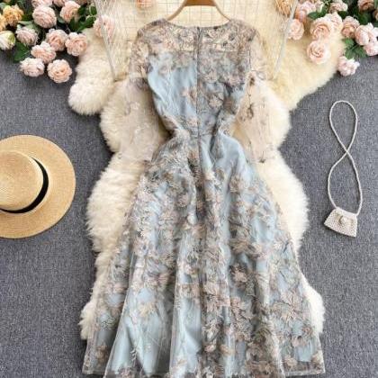 Heavy Embroidery Gauze Dress Dress Socialite Noble..