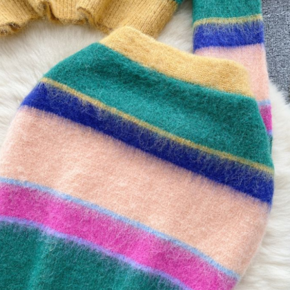 Colorful Striped Knit Women's..