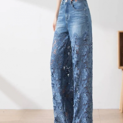 High-waisted Wide-leg Pants Women 2023 Spring And..