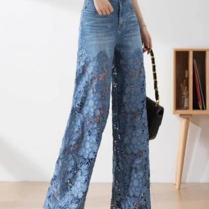 High-waisted Wide-leg Pants Women 2023 Spring And..