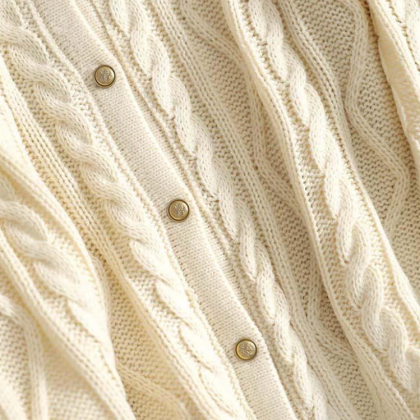 Floral Vintage Knit Cardigan Short Coat Long..