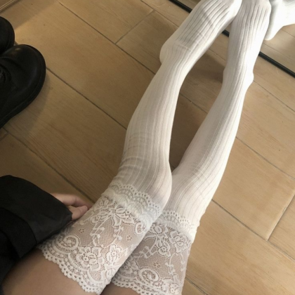 Lace Lace Over The Knee Stockings Long Woman..
