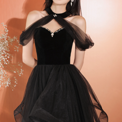 Black Evening Dress Female High-end Light Luxury..