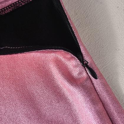 Summer Slim-fit Bag Hip Splicing Split Pu Leather..