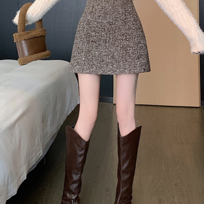 Sequin Coarse Woolen Skirt For Women European..