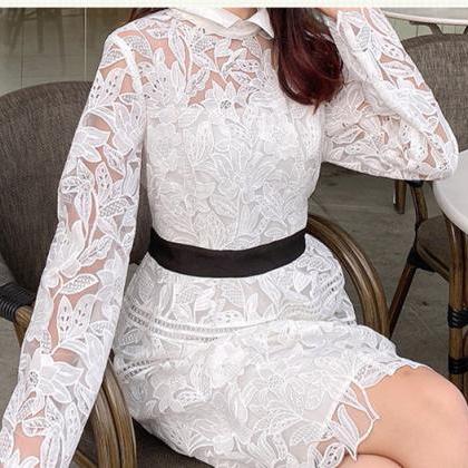White Heavy Embroidery Lace Dress In The Long 2023..