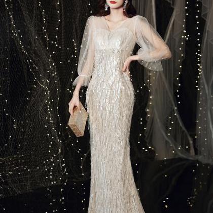 Evening Dress Glitter Female 2023 Autumn..