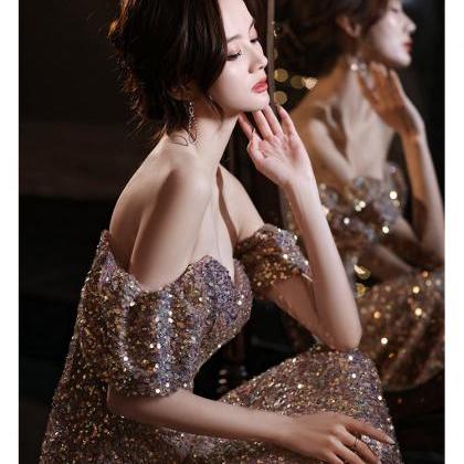 Annual Evening Gown Woman 2023 Line Shoulder..