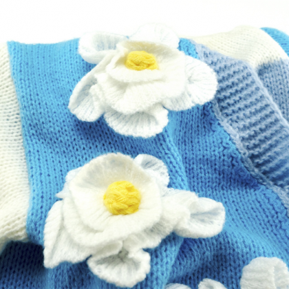 Wind Cotton Loose Sweater Embroidered Flowers For..