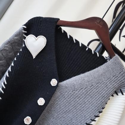 Irregular Love Design Sense Knit Cardigan Female..
