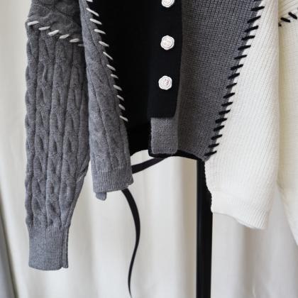 Irregular Love Design Sense Knit Cardigan Female..