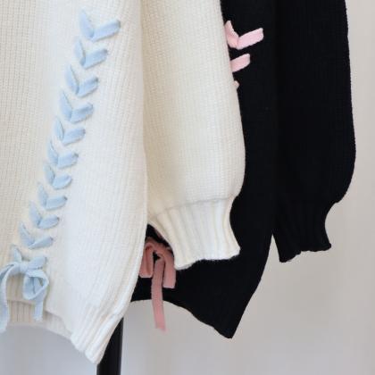 Design Sense Strap Knit Cardigan..