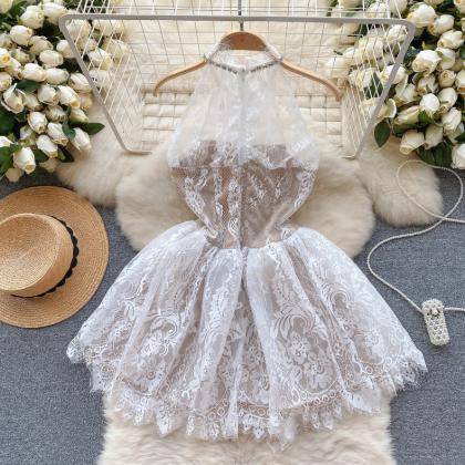 Whimsical White Lace Party Dress
