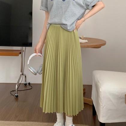 Simple Multi-color Skirt High-waisted Slimming..
