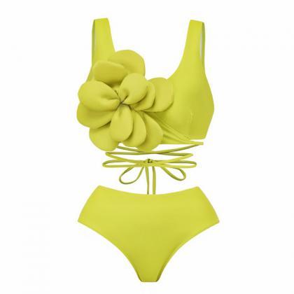 Solid Color Two-piece Swimsuit Women Sexy..