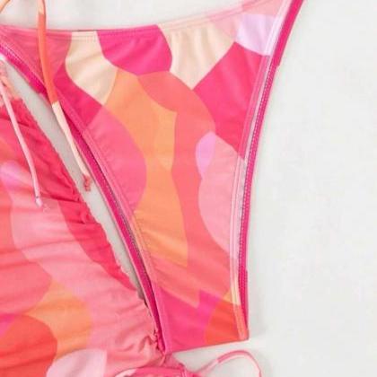 Sexy Swimwear Bikini For Women Tie-dye 4-piece Set