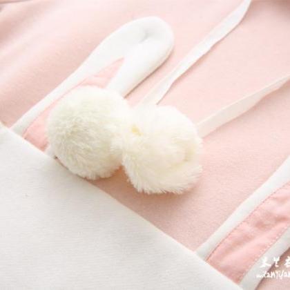 Cute Pink Bunny Ears Long Sleeved Hoodie Jumper..