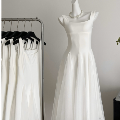 White Camisole Dress For Women Mesh Fluffy Fairy..