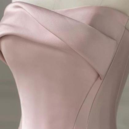 Pink Strapless Evening Dress For Women 2024..