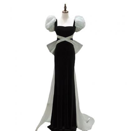 Evening Gown With Black Fishtail Temperament..