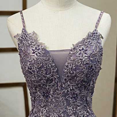 Banquet Evening Dress Female Purple Sling Dress..
