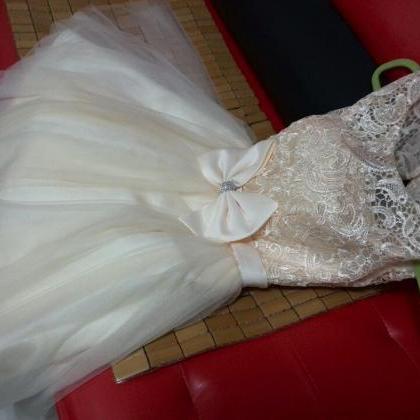 Cute Sleeveless Lace Bow Dress High Quality