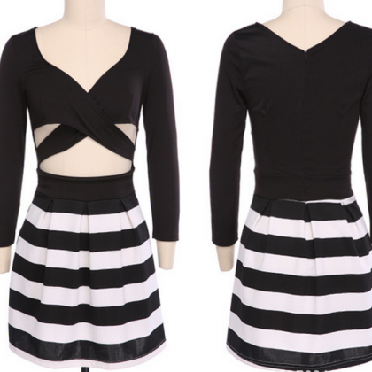 Black And White Stripe Dress Quality Of Cultivate..