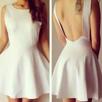 White Backless Dress