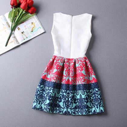 3d Print Dress Sleeveless Vest Skirt