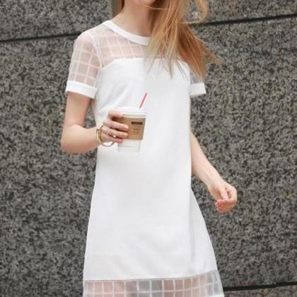 Cute White Fresh Design Dress