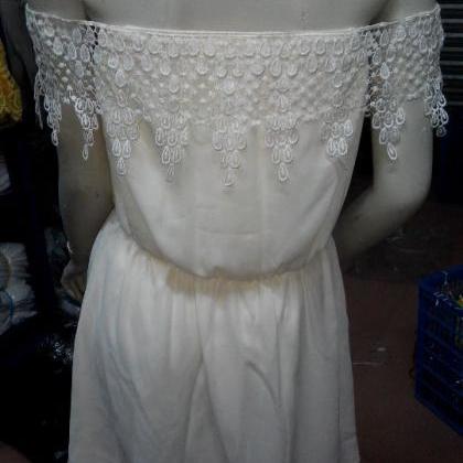 Stitching Sleeveless Word Shoulder Chiffon Dress
