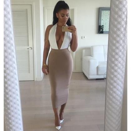 Sexy V Two Pieces Dress
