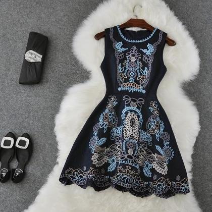 Fashion Embroidered Vest Dress Jacquard Cultivate..