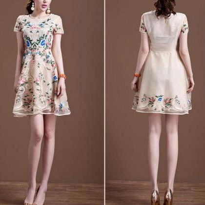 Elegant Temperament Short-sleeved Dress