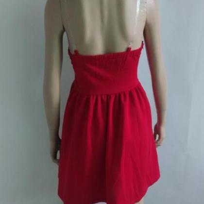 Cute Strapless Red Dress