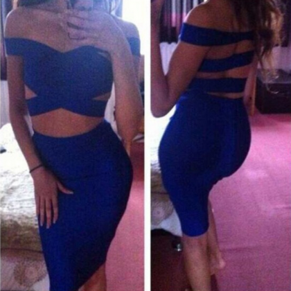 Show Body Blue Dress High Quality
