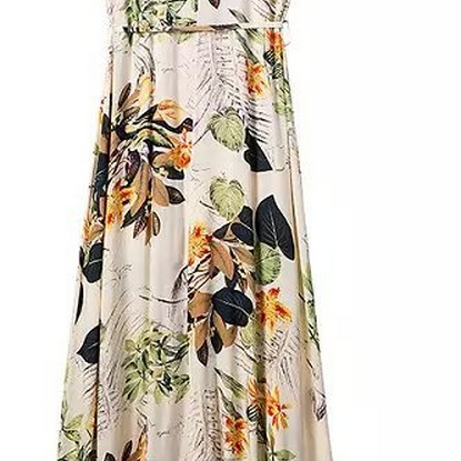 Cute Long Print Dress Fork Dress High Quality on Luulla