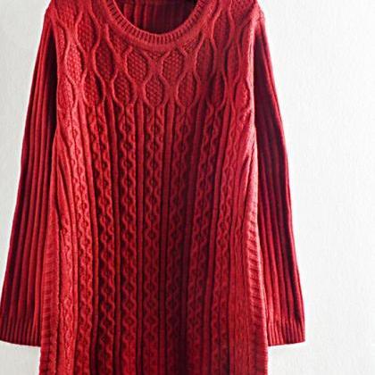 Fashion Pure Color Twist Sweater