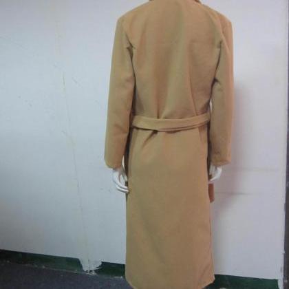 Pure Color Cloth Coat Long Dress Coat