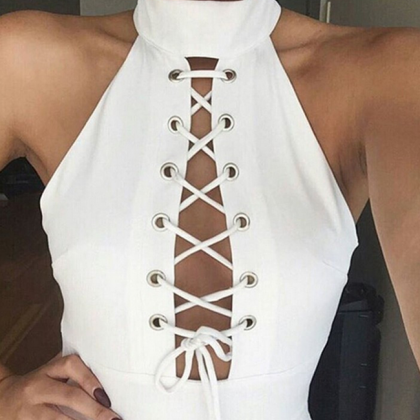Cute Hollow Out Sexy Vest Dress