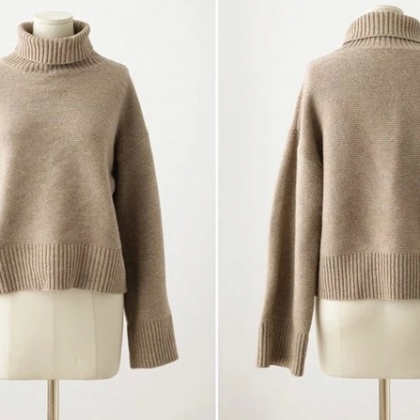 The High Collar Hedging Long-sleeved Sweater Women..