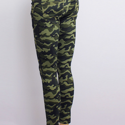 Fashion Colorful Green Pants High Elasticity And..