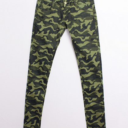 Fashion Colorful Green Pants High Elasticity And..