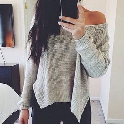 The Sexy Strapless Sweater Hedging Long-sleeved..