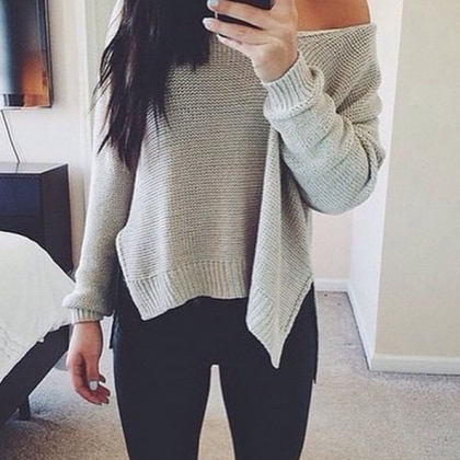 The Sexy Strapless Sweater Hedging Long-sleeved..