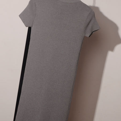 Half-height Collar Short-sleeved Knit Korean Slim..