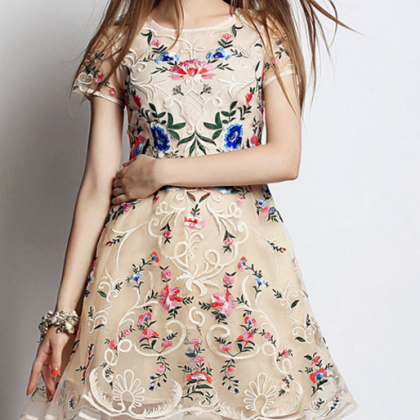 Fashion Flower Handmade Dress