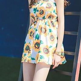 Cute Sun Flower Straps Dress